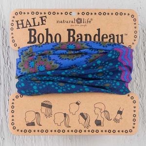 Natural Life Half Boho Headband Bandeau Blue